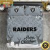 NFL Las Vegas Raiders Stan Claus Christmas King And Queen Luxury Bedding Set
