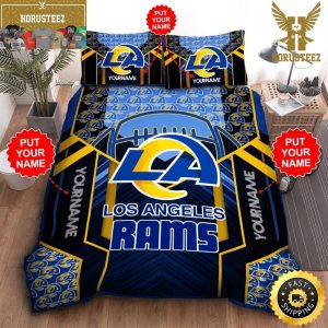 NFL Los Angeles Rams Custom Name Limited Edition King And Queen Luxury Bedding Set