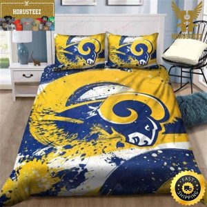 NFL Los Angeles Rams Professional Logo King And Queen Luxury Bedding Set