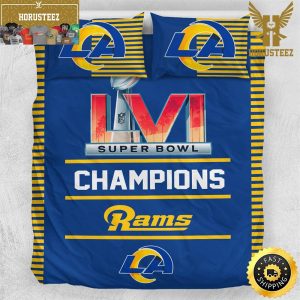 NFL Los Angeles Rams Super Bowl LVI Champions King And Queen Luxury Bedding Set