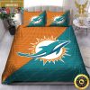 NFL Miami Dolphins Black Orange King And Queen Luxury Bedding Set