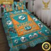 NFL Miami Dolphins Custom Name Snoopy King And Queen Luxury Bedding Set