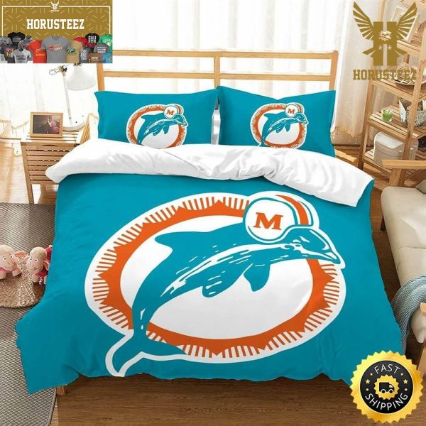 NFL Miami Dolphins King And Queen Luxury Bedding Set