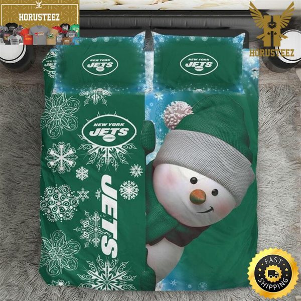 NFL New York Jets Green Christmas Luxury Bedding Set