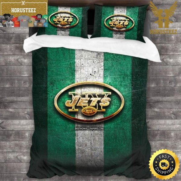 NFL New York Jets Green White King And Queen Luxury Bedding Set