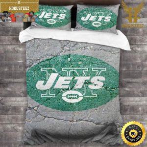 NFL New York Jets Grey Green King And Queen Luxury Bedding Set
