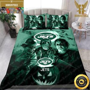 NFL New York Jets Halloween Night King And Queen Luxury Bedding Set