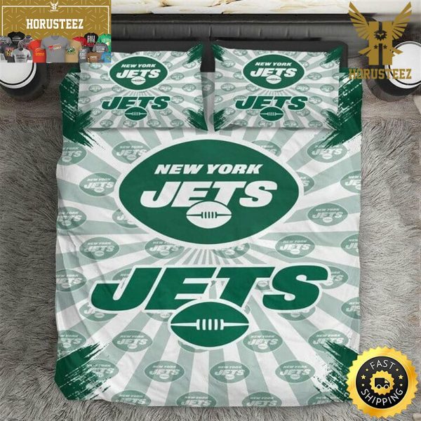 NFL New York Jets Light Green King And Queen Luxury Bedding Set