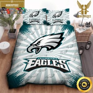 NFL Philadelphia Eagles Light Green King And Queen Luxury Bedding Set