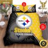 NFL Pittsburgh Steelers Golden Spider Man King And Queen Luxury Bedding Set