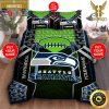 NFL Seattle Seahawks Grey Navy King And Queen Luxury Bedding Set