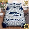 NFL Seattle Seahawks Custom Name Navy Green King And Queen Luxury Bedding Set