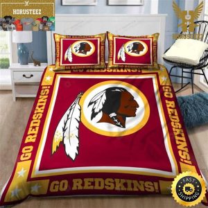NFL Washington Redskins Big Red Logo King And Queen Luxury Bedding Set
