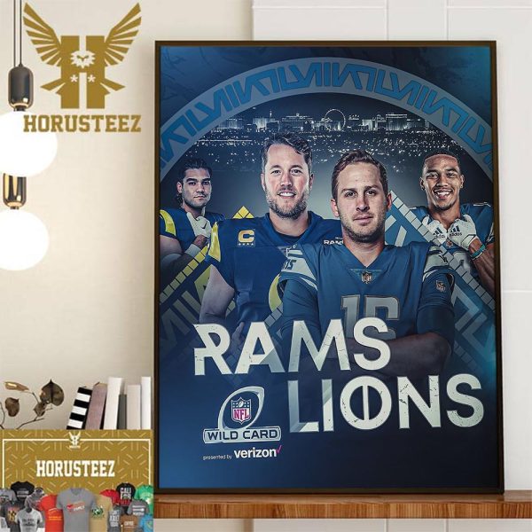 NFL Wild Card Los Angeles Rams vs Detroit Lions Stafford Back At Ford Field Wall Decor Poster Canvas