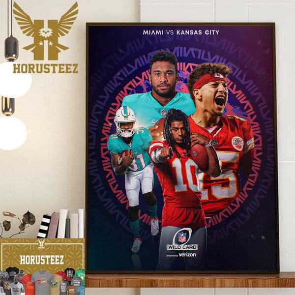 NFL Wild Card Miami Dolphins Vs Kansas City Chiefs Wall Decor Poster Canvas