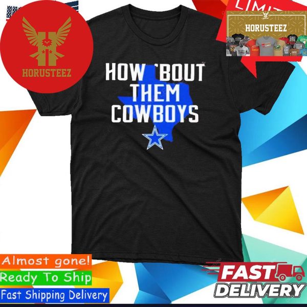 Official How Bout Them Cowboys Texas Map Unisex T-Shirt