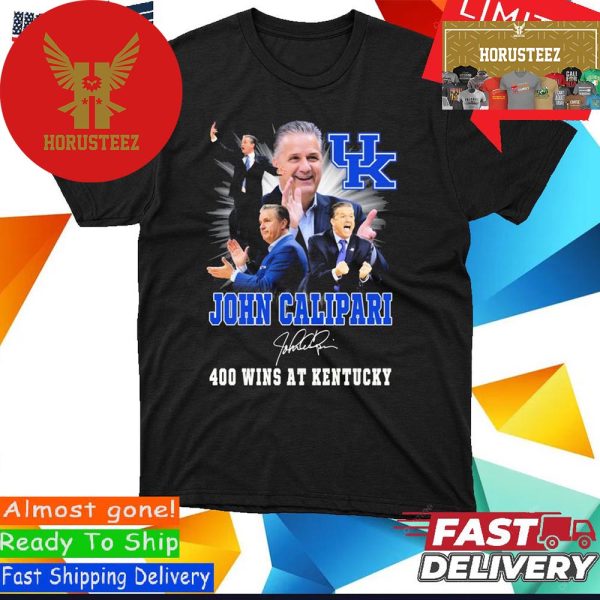 Official John Calipari 400 Wins At Kentucky Wildcats Signature Unisex T-Shirt