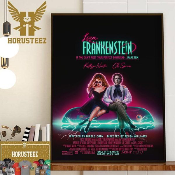 Official Poster For Lisa Frankenstein With Starring Kathryn Newton And Cole Sprouse Wall Decor Poster Canvas