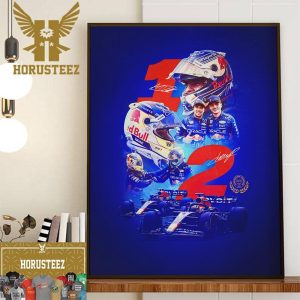 Oracle Red Bull Racing F1 Team 2024 Max Verstappen And Checo Sergio Perez Signature Wall Decorations Poster Canvas