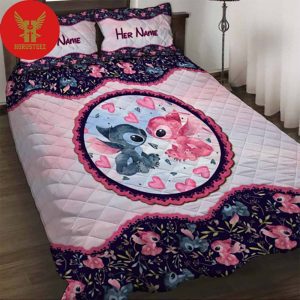 Personalized Lovely Ohana Couple Stitch And Lilo 3D Merchandise Quilt Bedding Set US Size