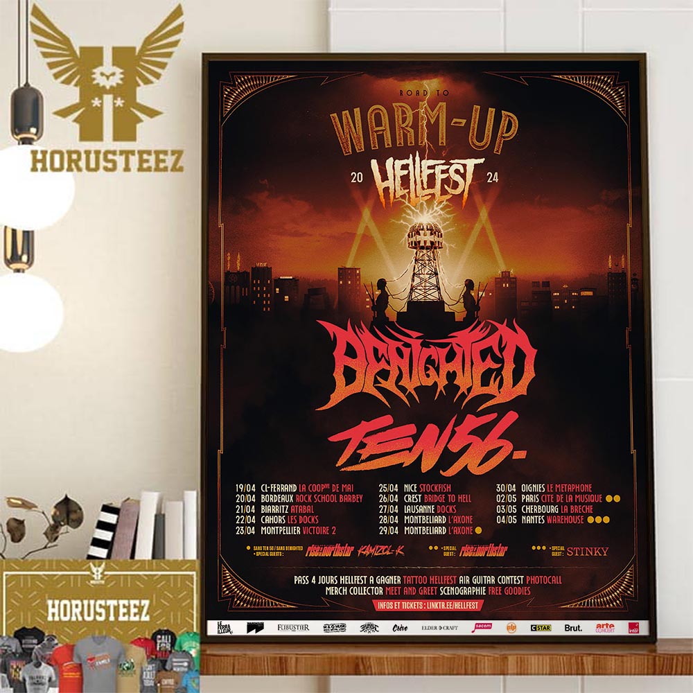 Road To Warm-Up Tour Hellfest Open Air Festival Benighted x Ten56 Wall Decor Poster Canvas