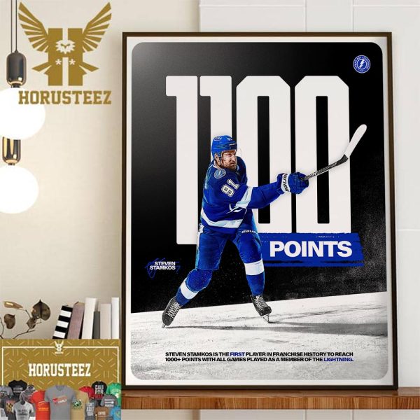 Steven Stamkos 1100 NHL Points As A Member Of The Tampa Bay Lightning Wall Decor Poster Canvas