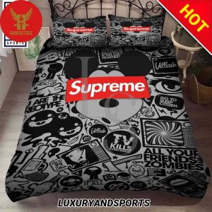 Supreme Symbol And Mickey Mouse Quilts Bedding Set