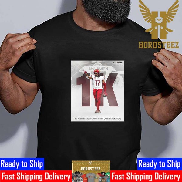 Terry McLaurin Is The First Player In Franchise History With 4 Straight 1000 Yard Receiving Seasons Classic T-Shirt