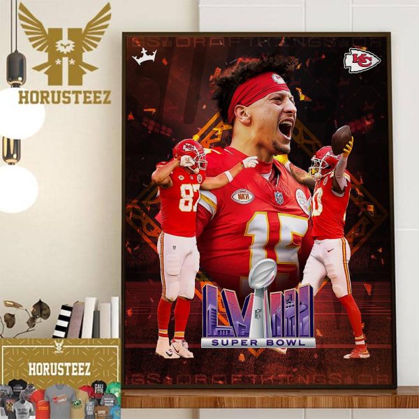 The Chiefs Kingdom Kansas City Chiefs Are Headed To Super Bowl LVIII 2024 Wall Decor Poster Canvas