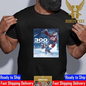 The Colorado Avalanche Player Cale Makar 300 Career Points In NHL Classic T-Shirt