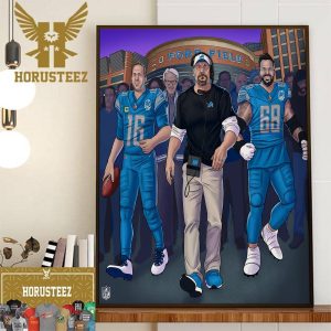 The Detroit Lions On To The NFC Championship Title With All Of Detroit Behind Them Wall Decor Poster Canvas