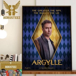 The Greater The Spy The Bigger The Lie Sam Rockwell As Aiden Wilde In Argylle Movie Official Poster Wall Decorations Poster Canvas