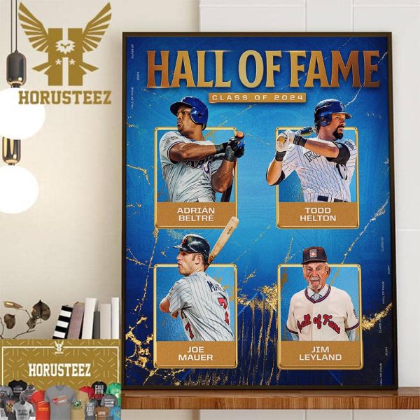 The Line Up Baseball Hall Of Fame Class Of 2024 Wall Decor Poster Canvas