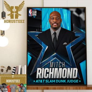 2024 AT and T Slam Dunk Judge Is Mitch Richmond Wall Decor Poster Canvas