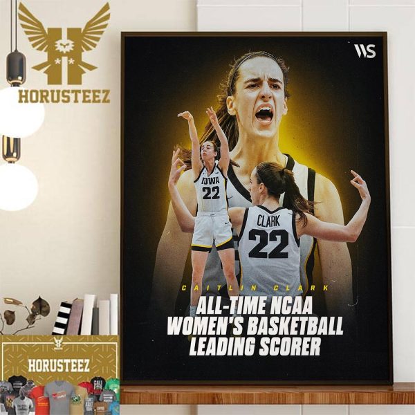 Caitlin Clark All-Time NCAA Womens Basketball Leading Scorer Wall Decor Poster Canvas
