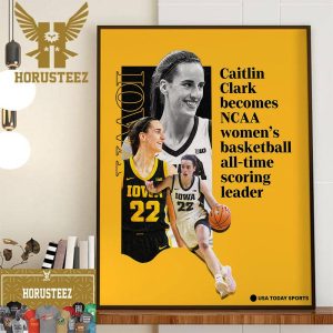 Caitlin Clark Becomes NCAA Womens Basketball All-Time Scoring Leader Wall Decor Poster Canvas