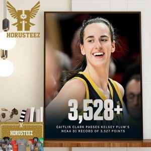 Caitlin Clark Breaks The All-Time D1 Womens NCAA Scoring Record Wall Decor Poster Canvas