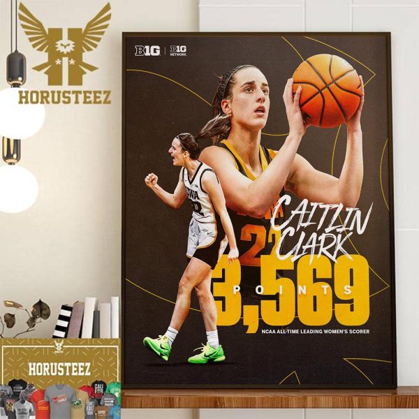 Congrats Caitlin Clark 3569 Points NCAA All-Time Leading Womens Scorer Wall Decor Poster Canvas