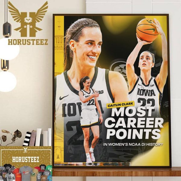 Congratulations To Caitlin Clark Most Career Points In Womens NCAA Division I History Wall Decor Poster Canvas
