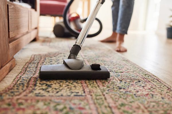 First things first. Vacuum your area rug
