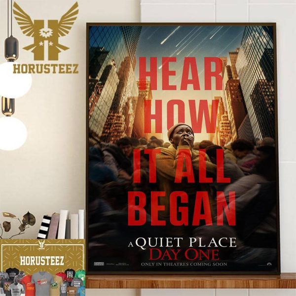 Hear How It All Began A Quiet Place Day One Official Poster Wall Decor Poster Canvas