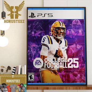Jayden Daniels Grace The Cover Of The EA Sports NCAA College Football 25 Wall Decor Poster Canvas
