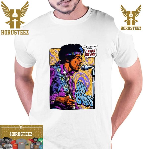 Jimi Hendrix Pop Art White Unisex T-Shirt