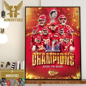 Kansas City Chiefs Back-to-Back Super Bowl Champions Wall Decor Poster Canvas
