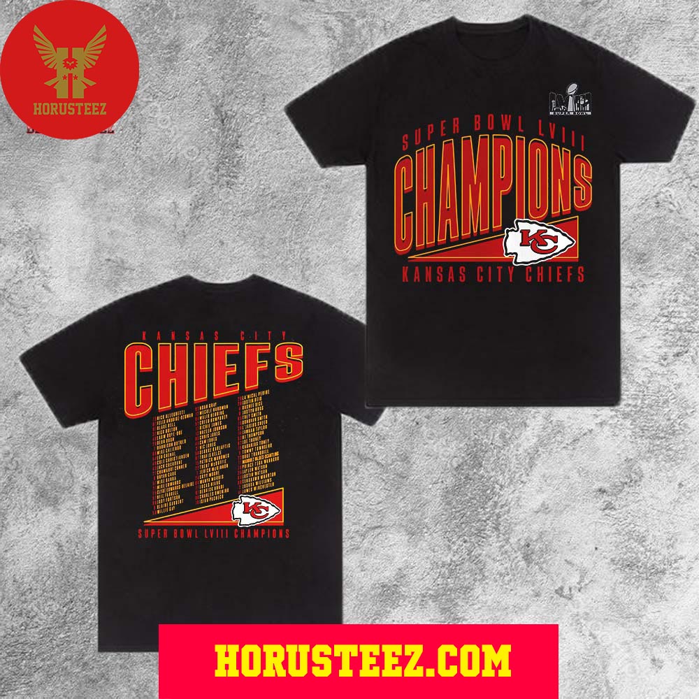 Kansas City Chiefs Fanatics Branded Super Bowl LVIII Champions Roster Best Teammates Two Sides Unisex T-Shirt