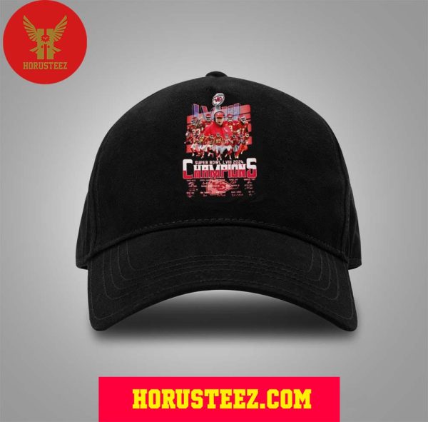Kansas City Chiefs Super Bowl LVIII 2024 Champions Signatures Classic Hat Cap – Snapback