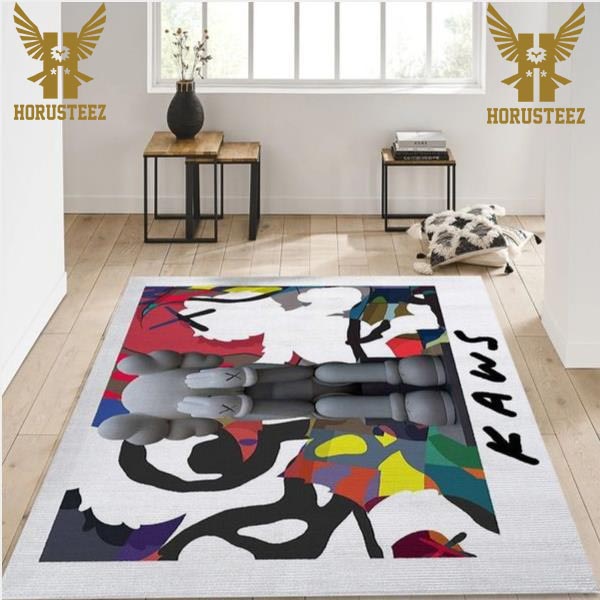 Kaws White Background Luxury Brand Collection Area Rug Living Room Carpet Home Decor