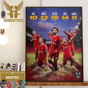 Liverpool Are The First Club In Top 5 Leagues Of Europe To Have 5 Players Score Over 10 Goals Wall Decor Poster Canvas