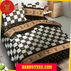 Louis Vuitton Black And Brown Pattern Logo Duvet Cover Bedroom Sets Luxury Brand Bedding Bedding Sets