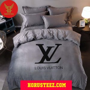 Louis Vuitton Black Logo And Grey Duvet Cover Louis Vuitton Bedroom Sets Luxury Brand Type Bedding Sets